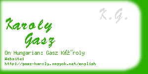 karoly gasz business card